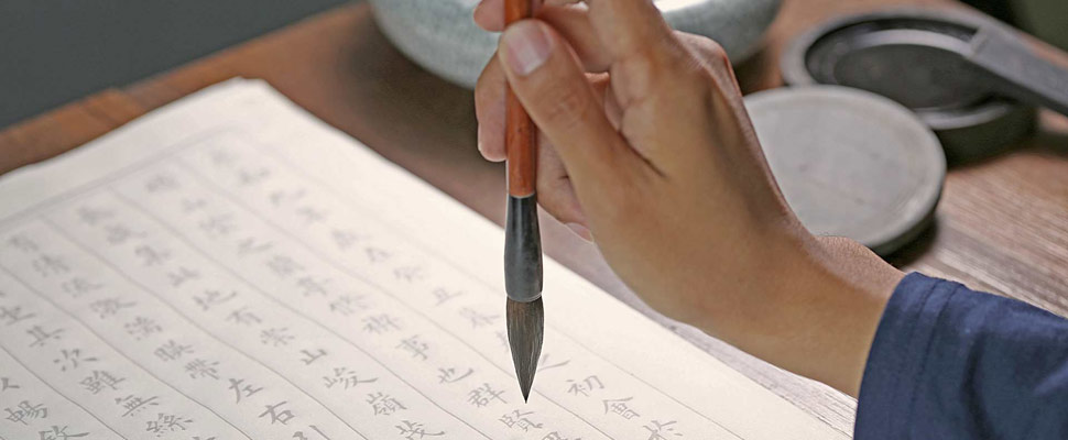 Chinese calligraphy scene text:Chinese ancient prose