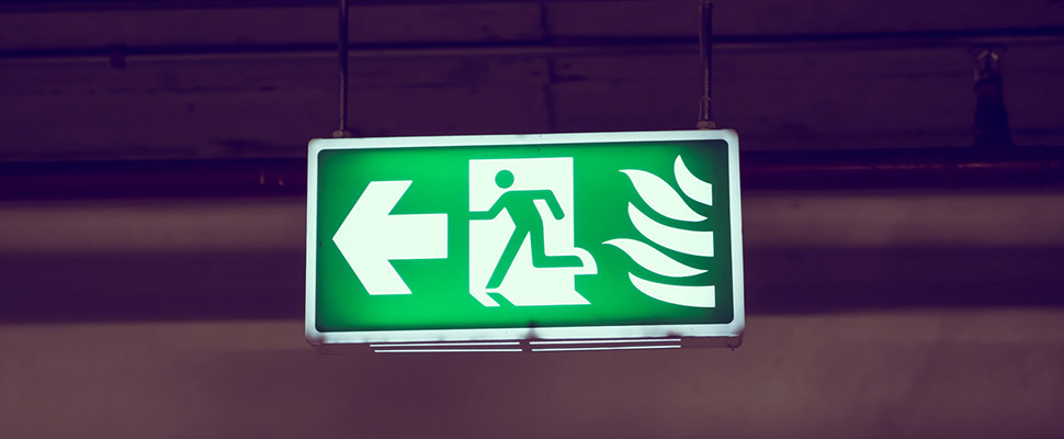 Fire exit ( Filtered image processed vintage effect. )